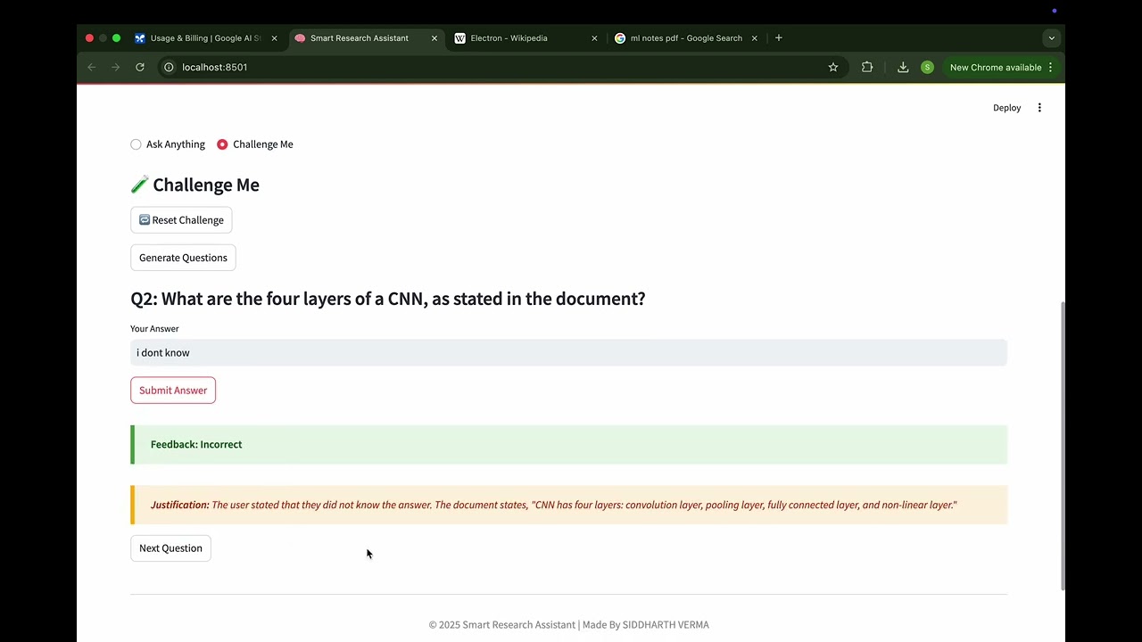 Smart Research Assistant Feautures overview with Postman dump for api testing