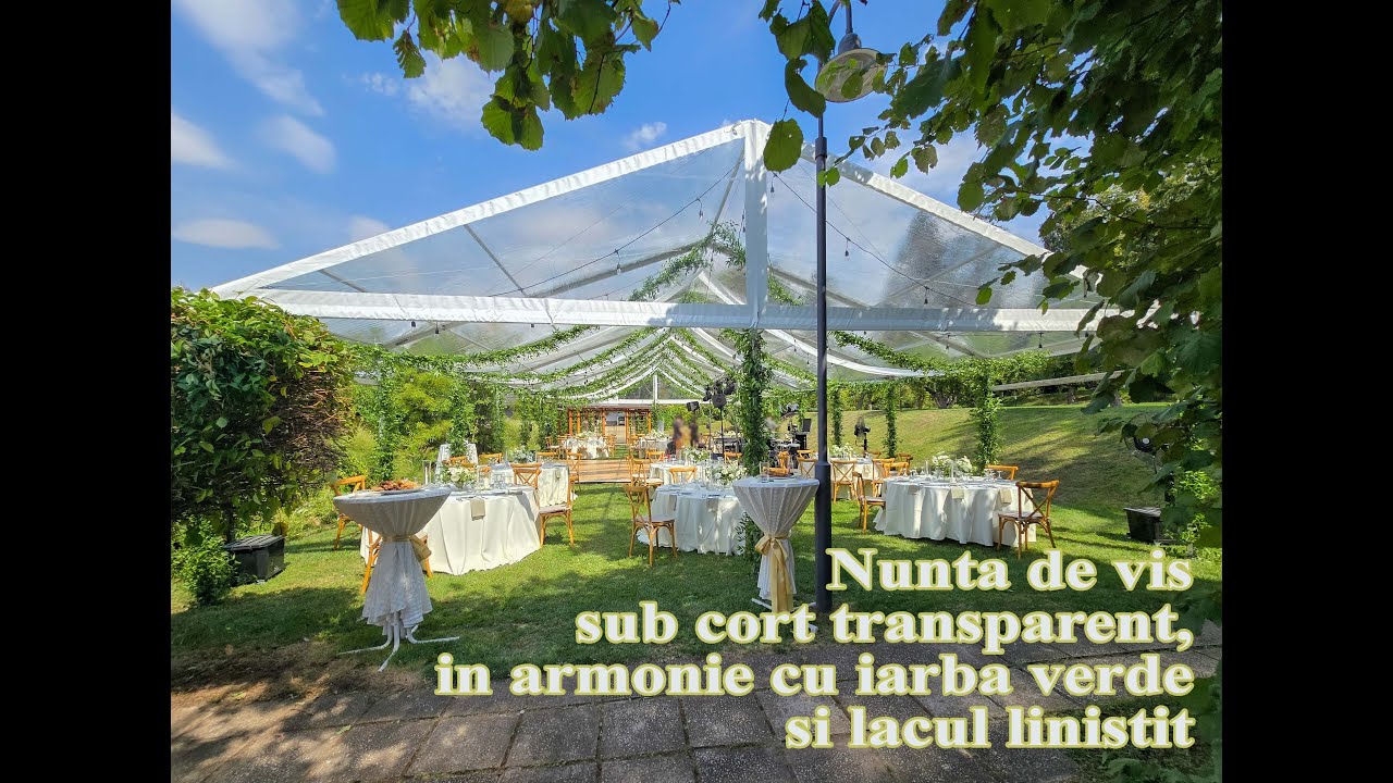 Nunta de vis sub cort transparent, in armonie cu iarba verde si lacul linistit