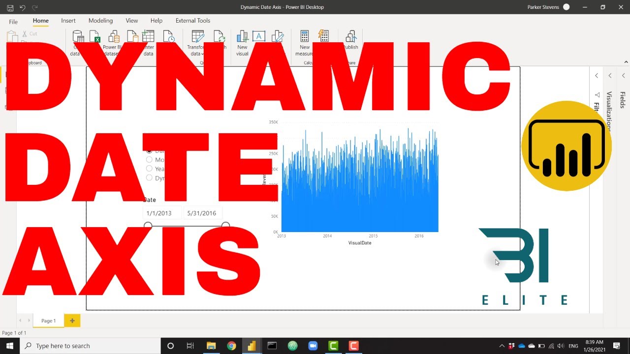 Power BI - Dynamic Date Axis Granularity (Drilldown Alternative)