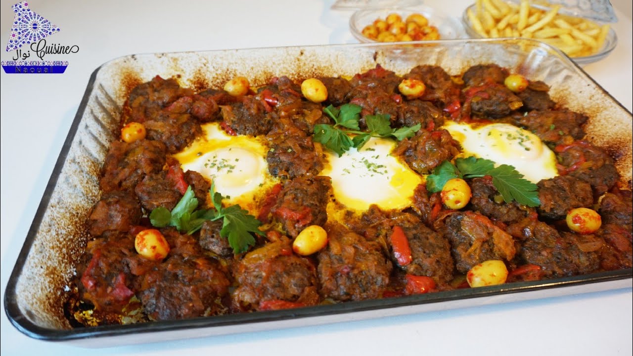Kefta - Marokkanische Frikadellen aus dem Ofen mit Spiegeleiern | Schnelles Ofengericht