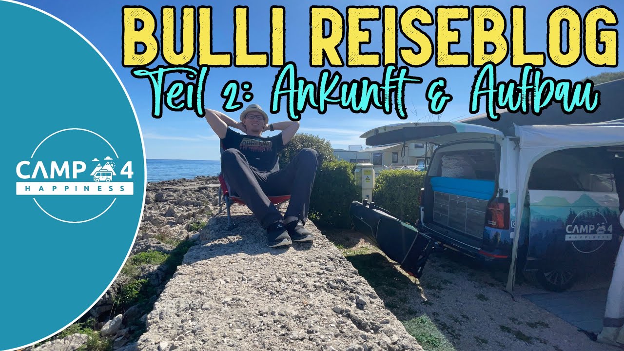 Bulli Reise Vlog 2/4: Unterwegs, Ankunft und Aufbau auf dem Campingplatz - California T6.1 mit ACSI