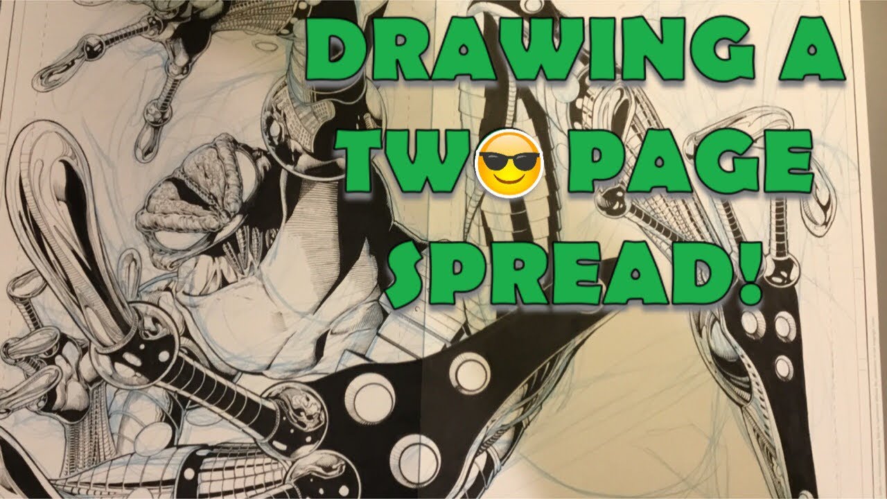 DRAWING A TWO PAGE SPREAD FOR CYBERFROG BLOODHONEY!