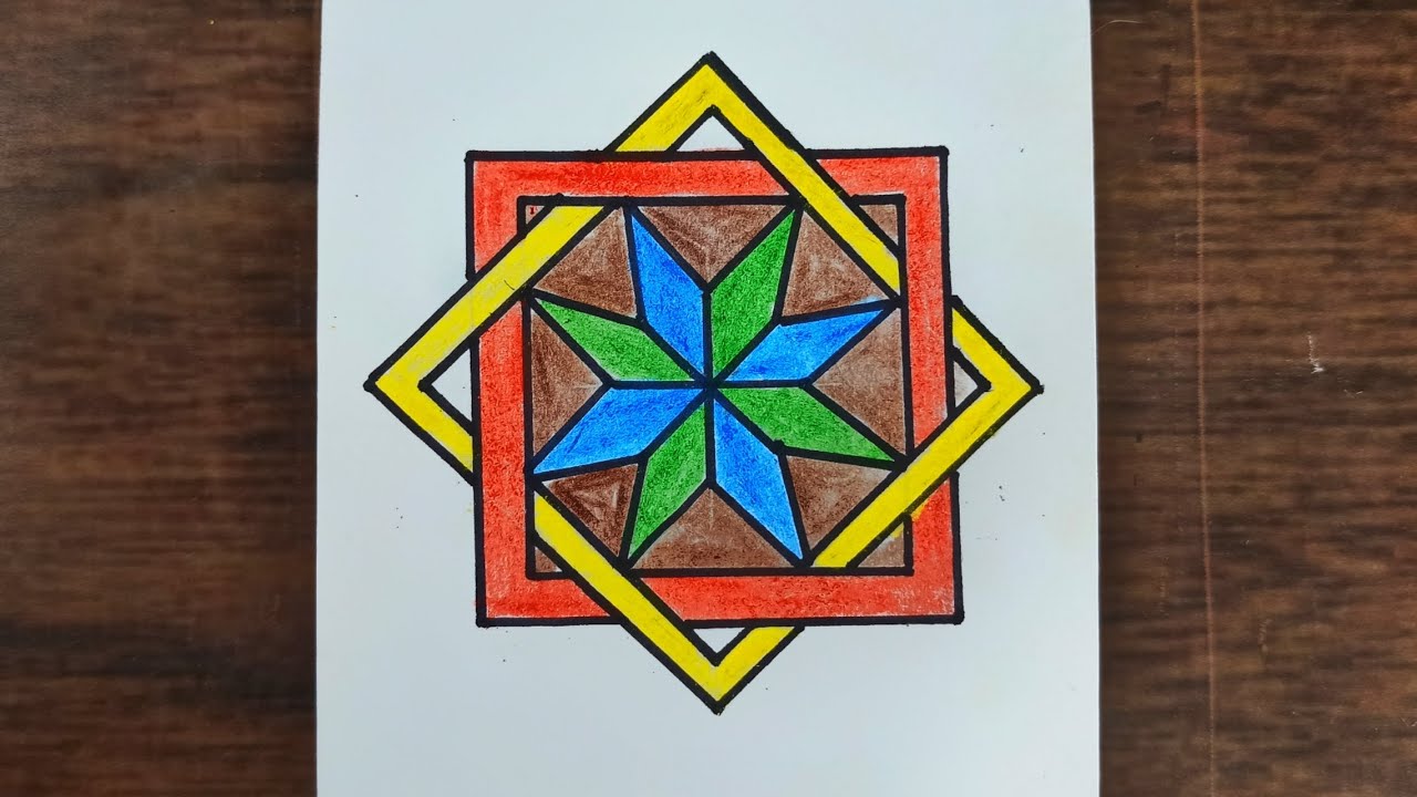 رسم زخارف إسلاميه | رسم وحدة زخرفية هندسية خطوة بخطوة للمبتدئين drawing 3D