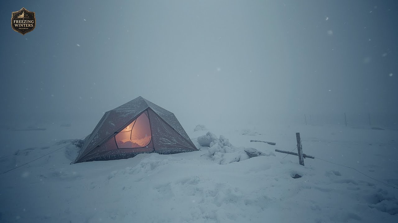 Winter Camping in a Snowstorm ┇ Howling Cold Wind Sounds for Deep Sleep & Stress Relief