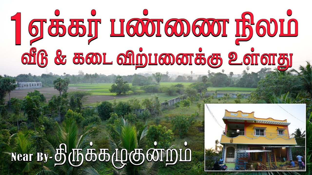 1 ஏக்கர் பண்ணை நிலம் - வீடு & கடை விற்பனைக்கு உள்ளது