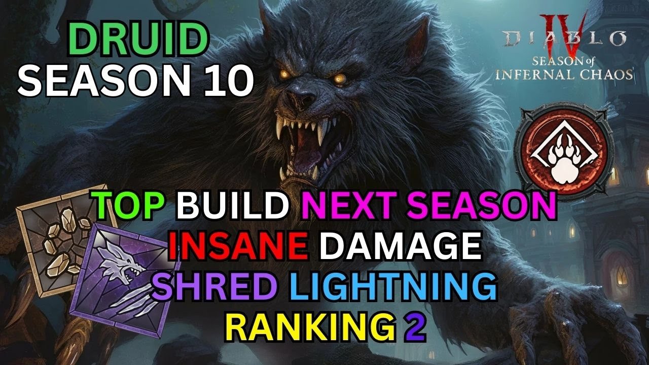 Shred Lightning Top Build Next Season Druid Diablo 4 Season 10 Build Guide #druid #d4 #build #guide