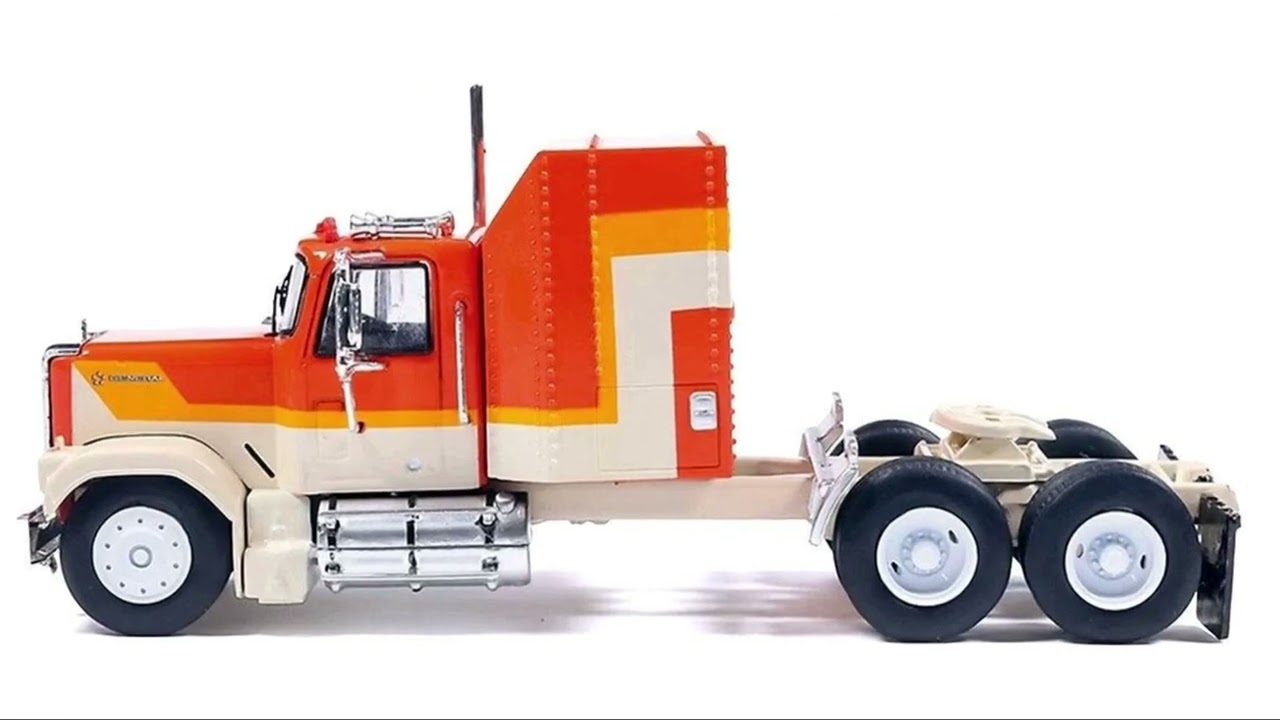 IXO Diecast 1/64 1980 GMC General Truck Tractor &mdash; Orange with Stripes and Red with Stripes
