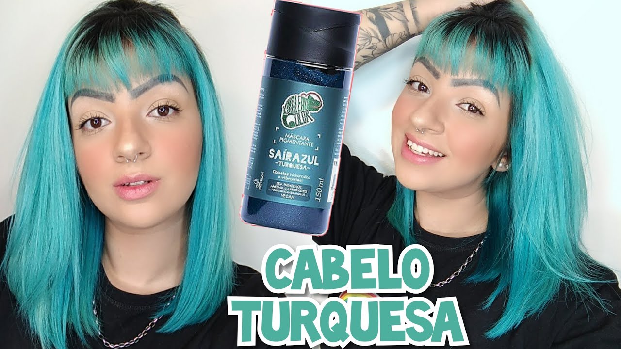PINTEI MEU CABELO DE TURQUESA!! 💚💙 *SAÍRA AZUL* DA KAMALEÃO COLOR - Sheyla Cavalcante