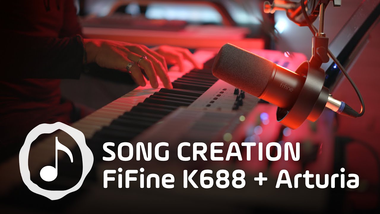 FiFine K688 USB Mic REVIEW 🎤 Song Creating 🖤 Arturia KeyLab & MicroFreak