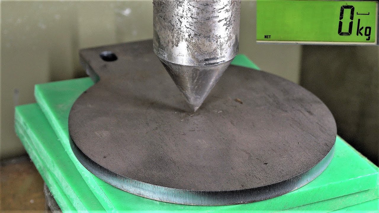 AR500 ARMOR STEEL Vs. 150 Ton Hydraulic Press | Will it go through?