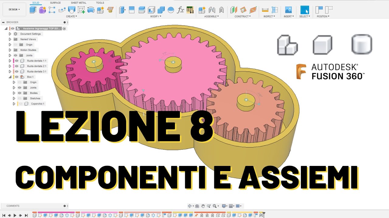 Corso Fusion 360 - Lezione 8 - Assiemi, Componenti , Bodies
