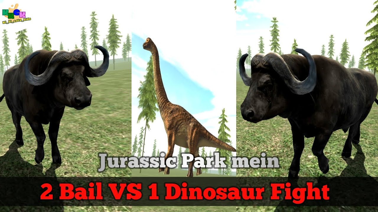 2 Bail 🐃 VS 1 Dinosaur Fight 🦖 Fight  Indian bike 3D main #indianbikedriving3d #franklin #viral 