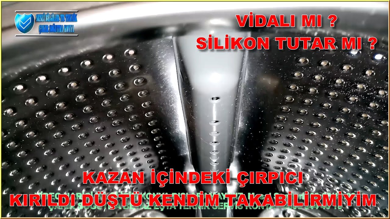 ÇAMAŞIR MAK. Kazan içi Çırpıcı Karıştırıcı Kırıldı Nasıl Takılır - Vida & Yapıştırma !-SBTR - Teknik