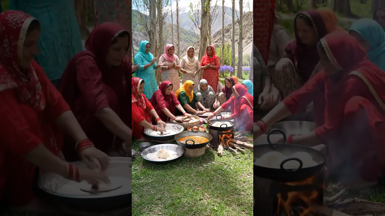 Rajasthani Women Cooking in Kashmir ❄️🍲 | Tradition Meets Snowy Beauty! 🌸🌾