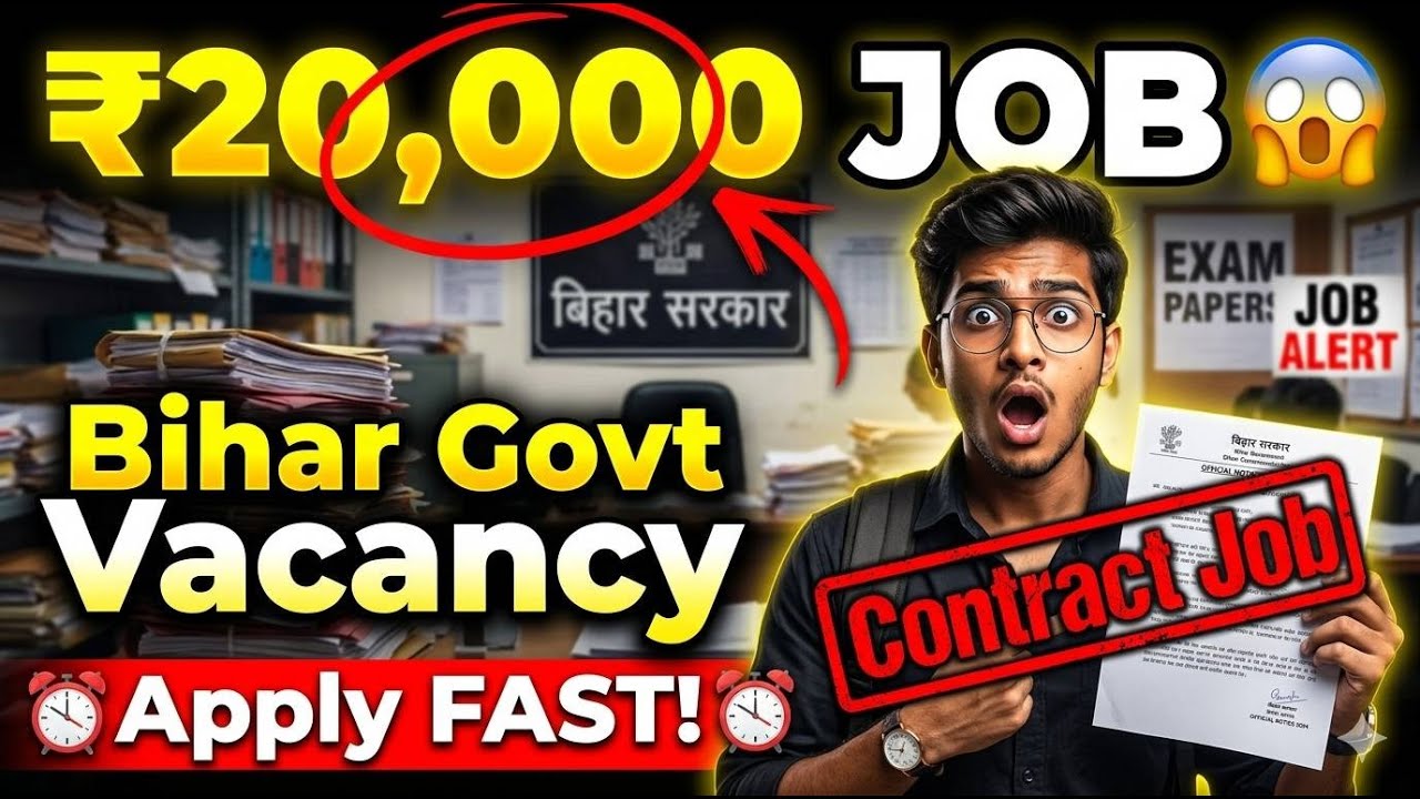Bihar Govt Contract Jobs 2026 💥 20K Salary | Samastipur Vacancy Full Details 😱 Apply fast