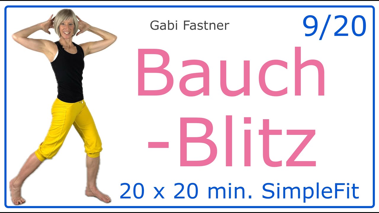 9/20🎈20 min. Bauchblitz | flacher Bauch, schmale Taille, Körpermitte in Form, ohne Geräte