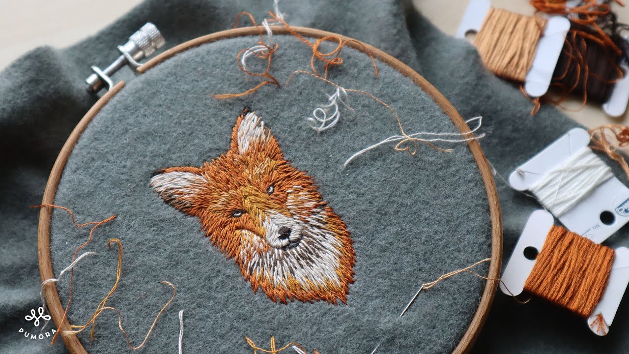 Wie man einen realistischen Fuchs mit Nadelmalerei stickt