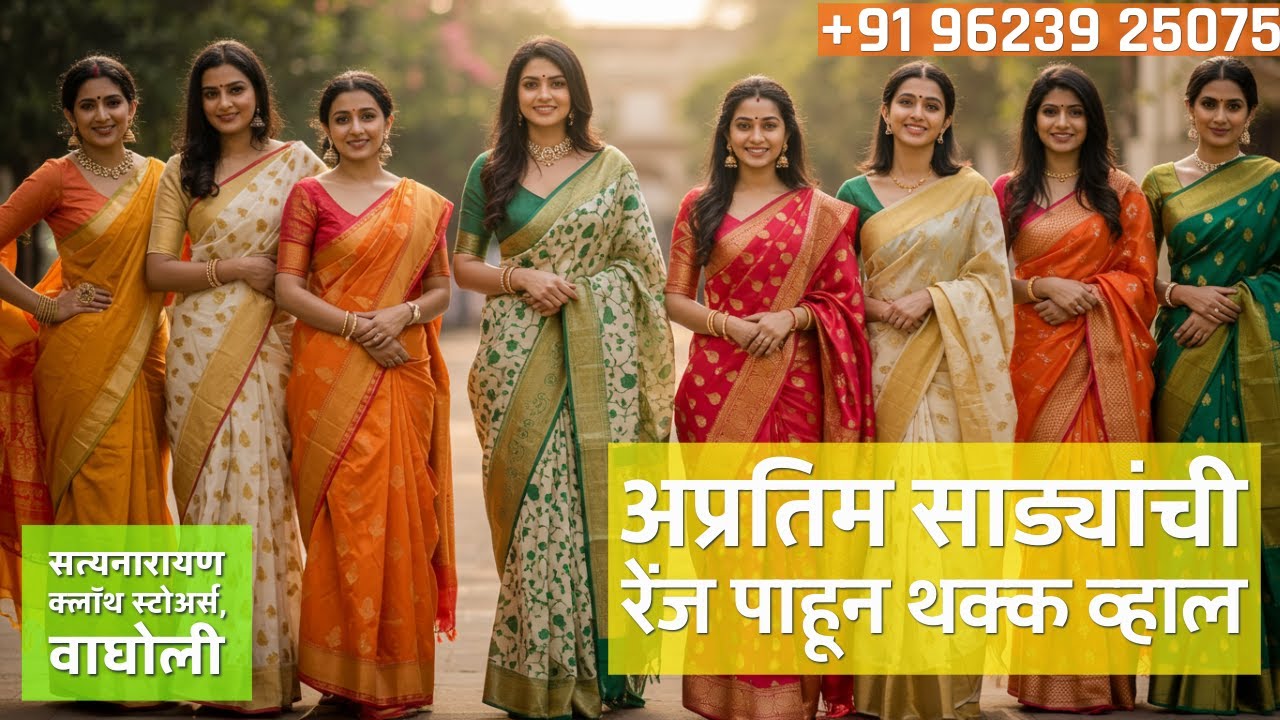 जोडी ऑफर मधील सिल्क साड्या मधे भरपूर व्हरायटी। Satyanarayan Cloth Stores Wagholi