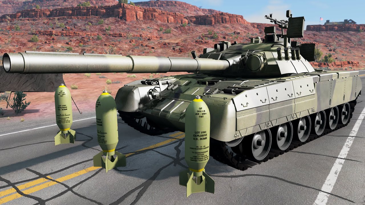 Cars vs Explosive (Nuclear) Bombs #1 — BeamNG Drive