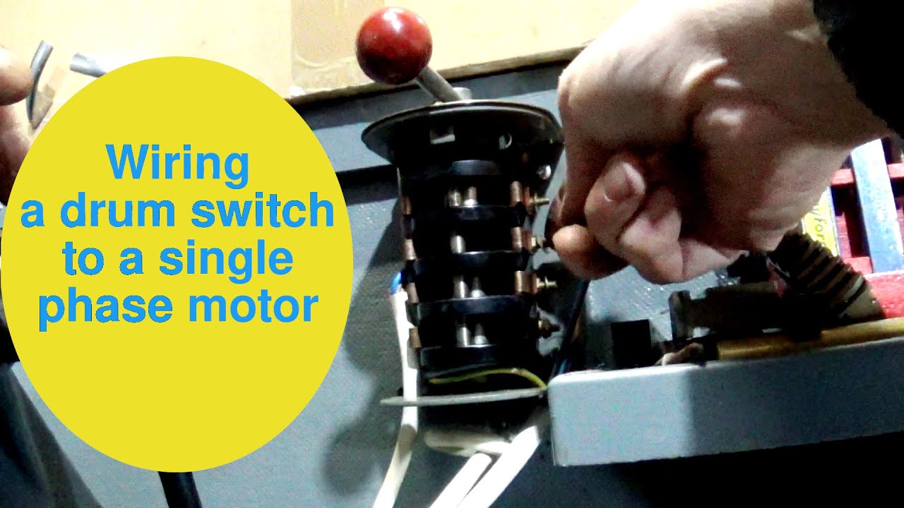 Wiring a drum reversing switch to a single phase motor