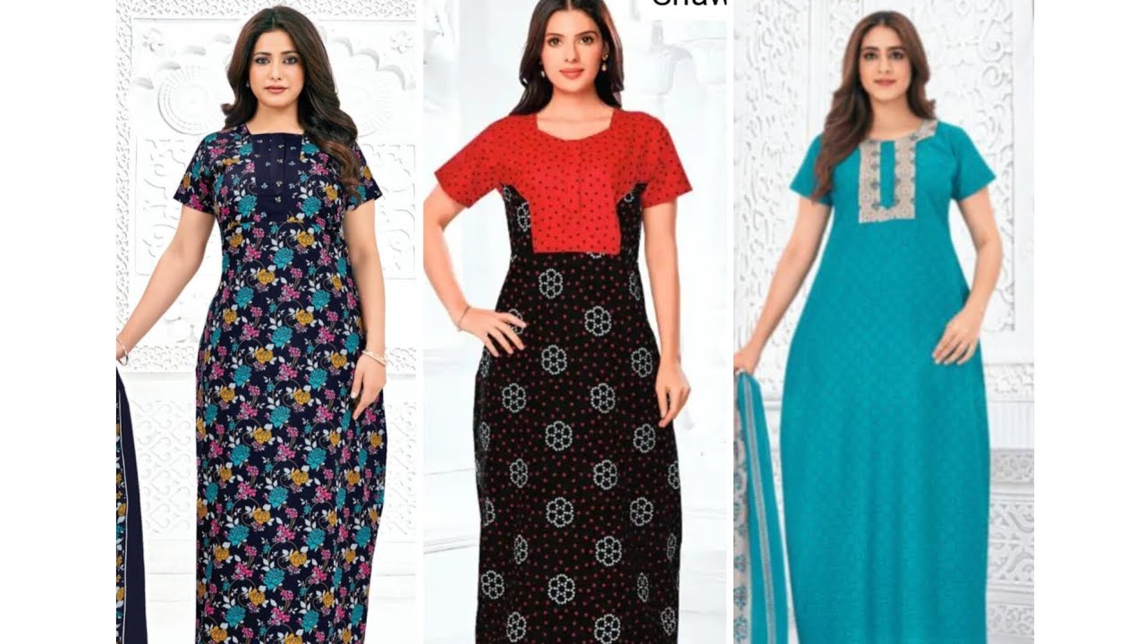 #Pranjul Nighty  Vol 16 with shawl #cottonnighties #mobilepocket:9994970920 #simplysivaranjani 