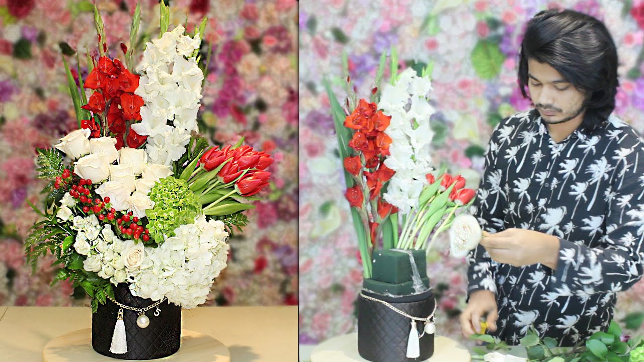 Flower bouquet Arrangement in a paper box || Flower bouquet in box