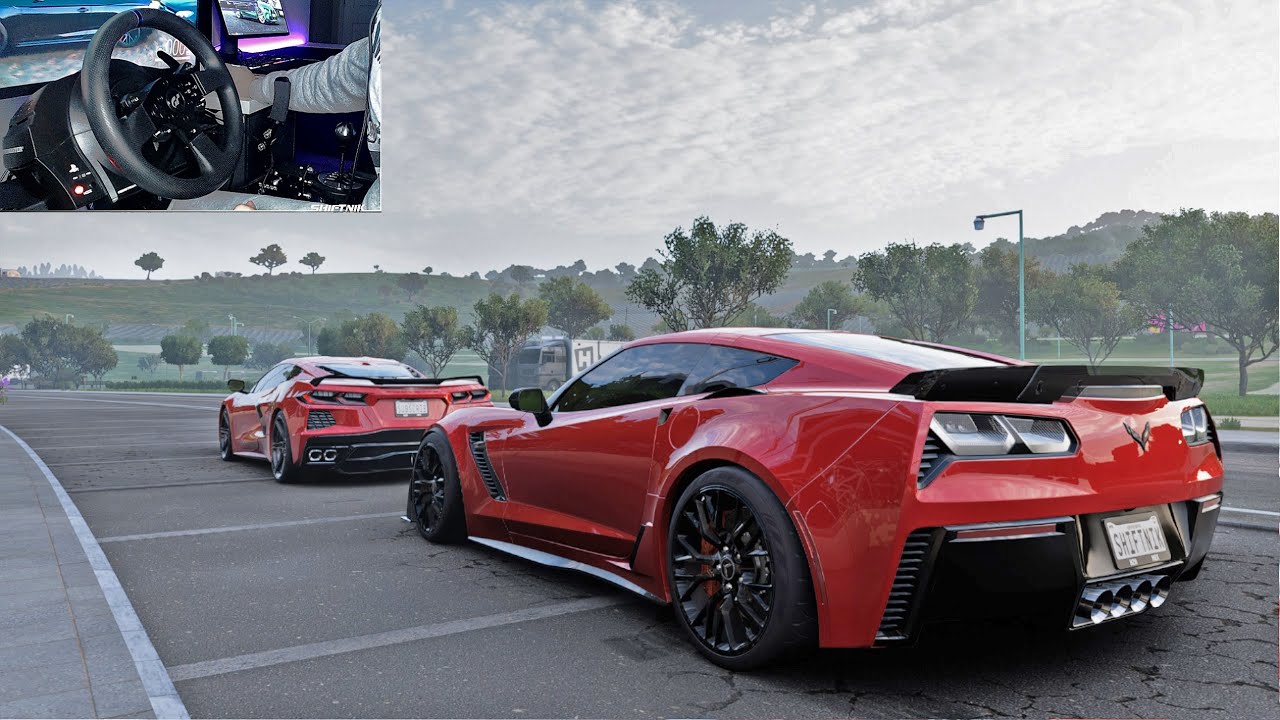 CORVETTE C7 Z06 & C8 CONVOY Forza Horizon 5 | Thrustmaster T300 Gameplay [4K]
