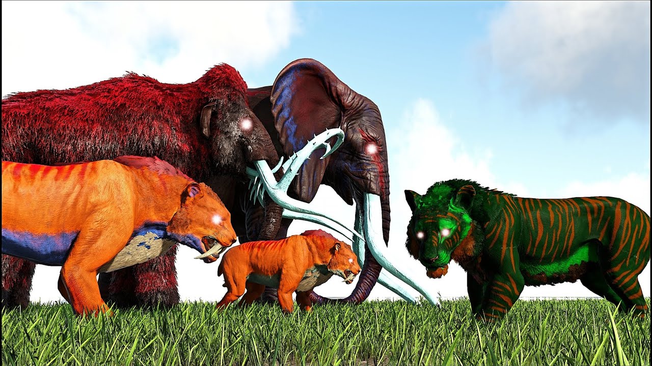 SHADOWSTALKER WARRIORCAT VS THYLACOLEO, SMILODON AND OTHERS MAMMALS (ARK SURVIVAL EVOLVED BATTLE)