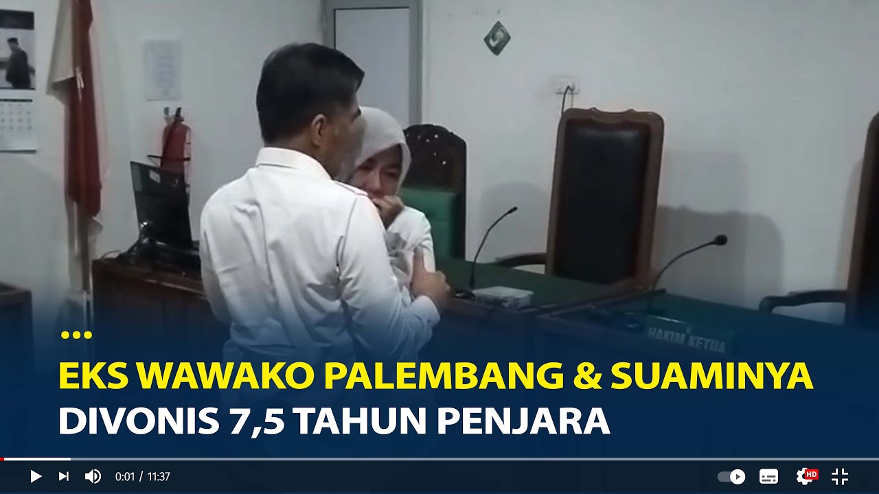 Tangis Fitrianti Agustinda Eks Wawako Palembang dan Suaminya Divonis 7,5 Tahun Penjara