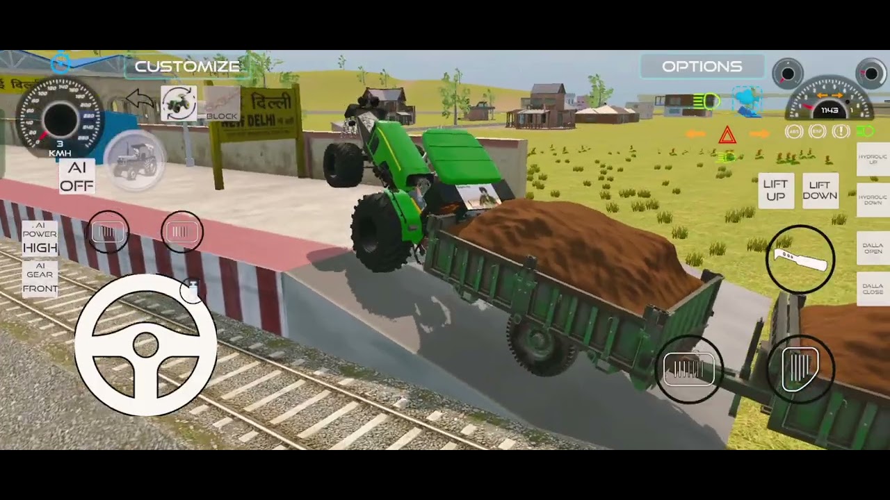 New Delhi Railway Mission 🚂 | Tractor Trolley Loading Challenge#gaming #kisanaandoln 