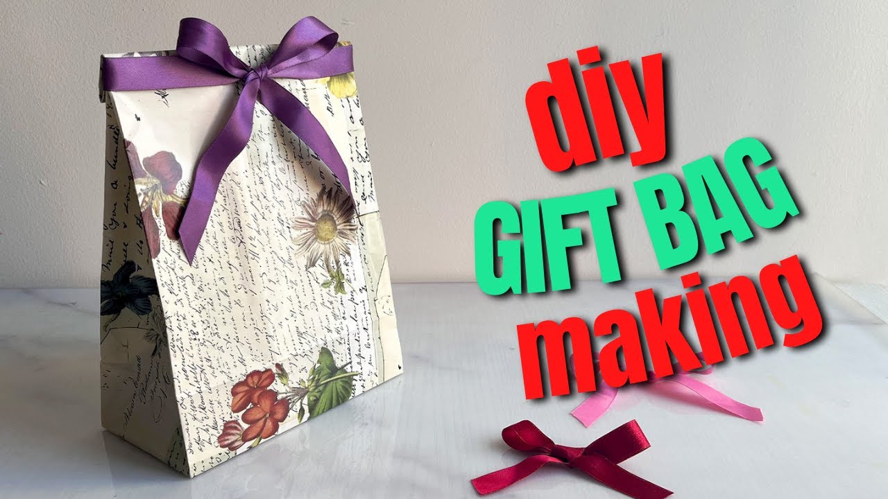 How to make a paper bag out of wrapping paper |  origami gift bag for small presents