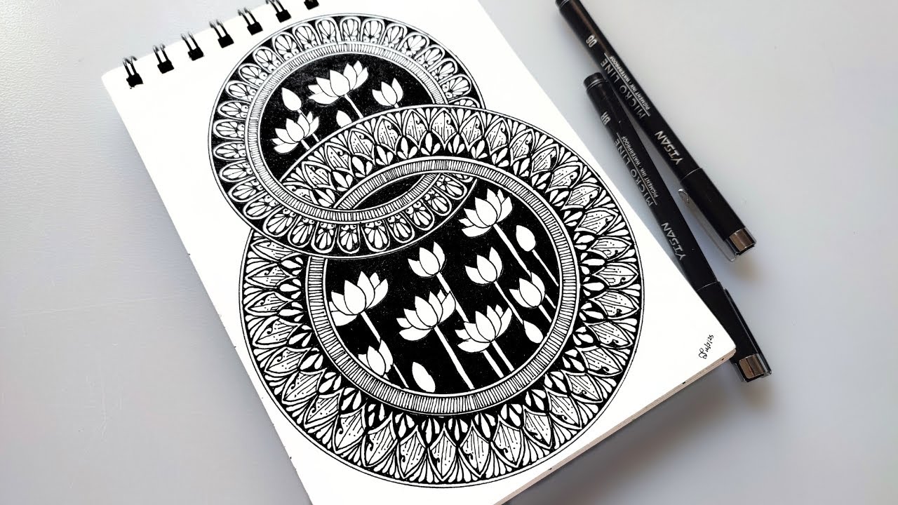 Lotus Mandala Art That Will Mesmerize You | Satisfying Hand-Drawn Black & White Design