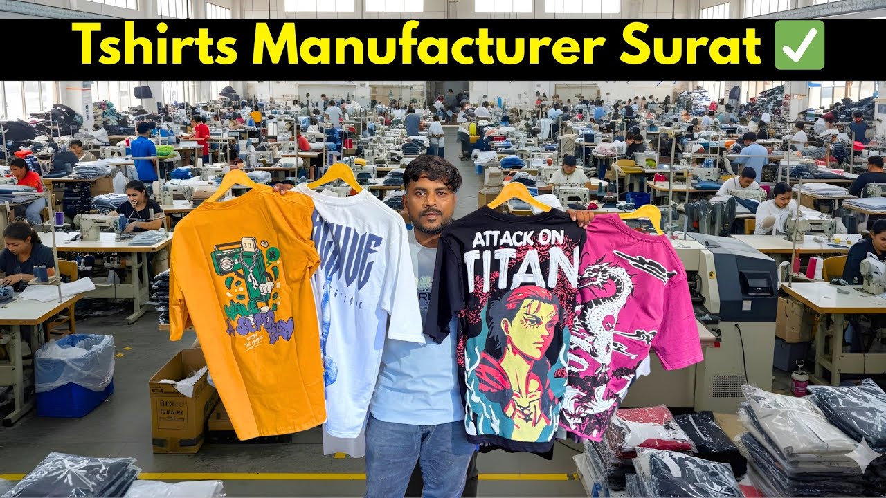 Tshirts Manufacturer In Surat || Surat Tshirt Wholesale Market || Down Shoulder Tshirt Manufacturer 