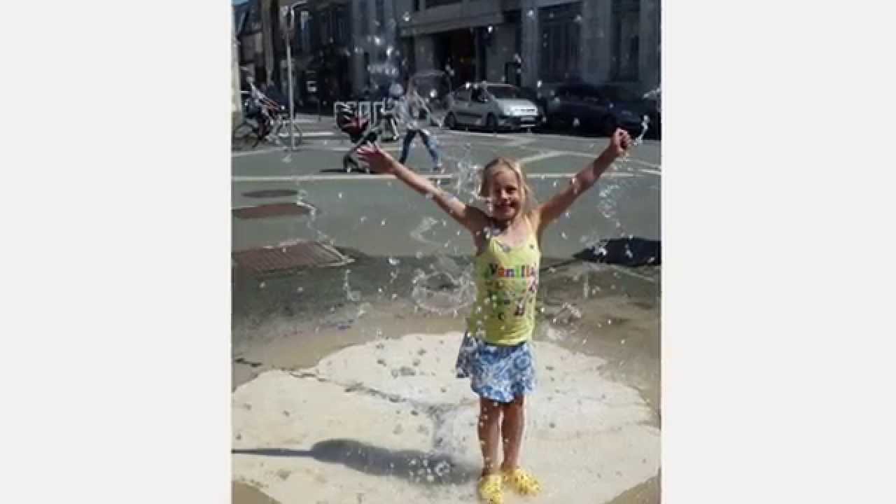 Waterfall fun in La Roche-sur-Yon, France in the summer of 2015