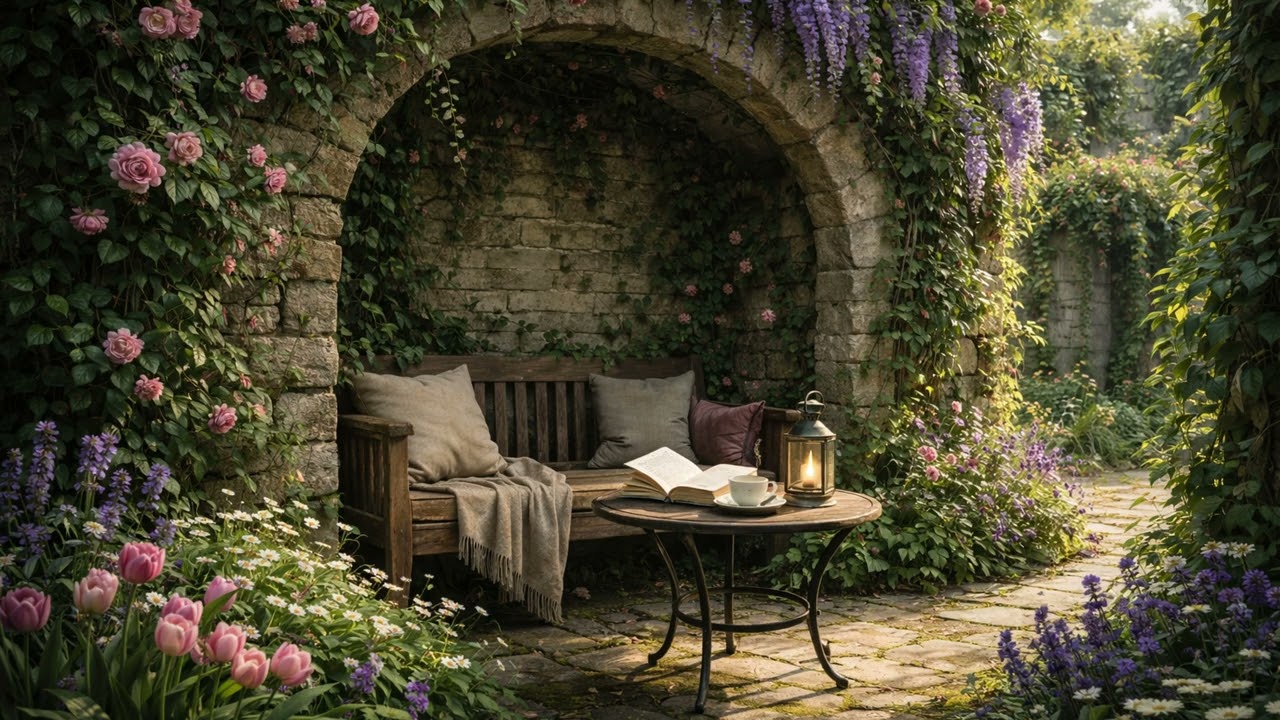 Secret Garden Reading Nook 🌷📖 | Peaceful Nature Study Ambience