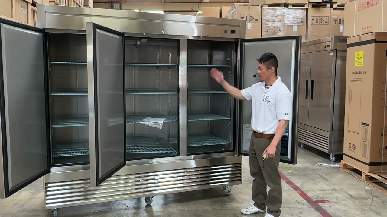 Stainless Steel 83 inch 3 Door Reach-in Commercial Freezer Mounted Condenser,  Silver