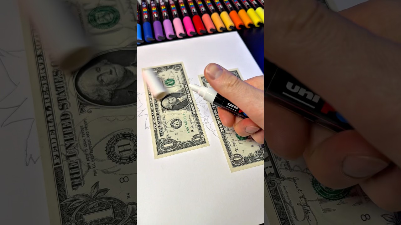 Drawing Rick and Morty🔥1$ bill art 💵