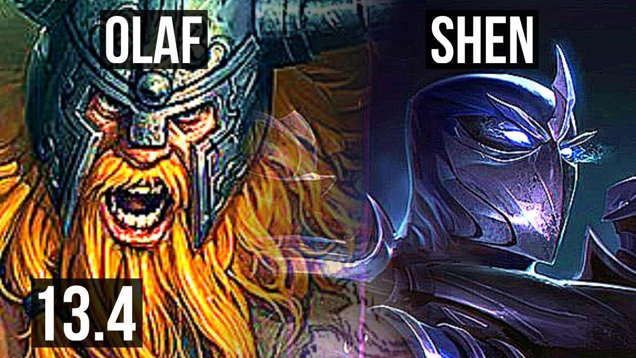 OLAF vs SHEN (TOP) | Rank 2 Olaf, 6 solo kills | KR Challenger | 13.4