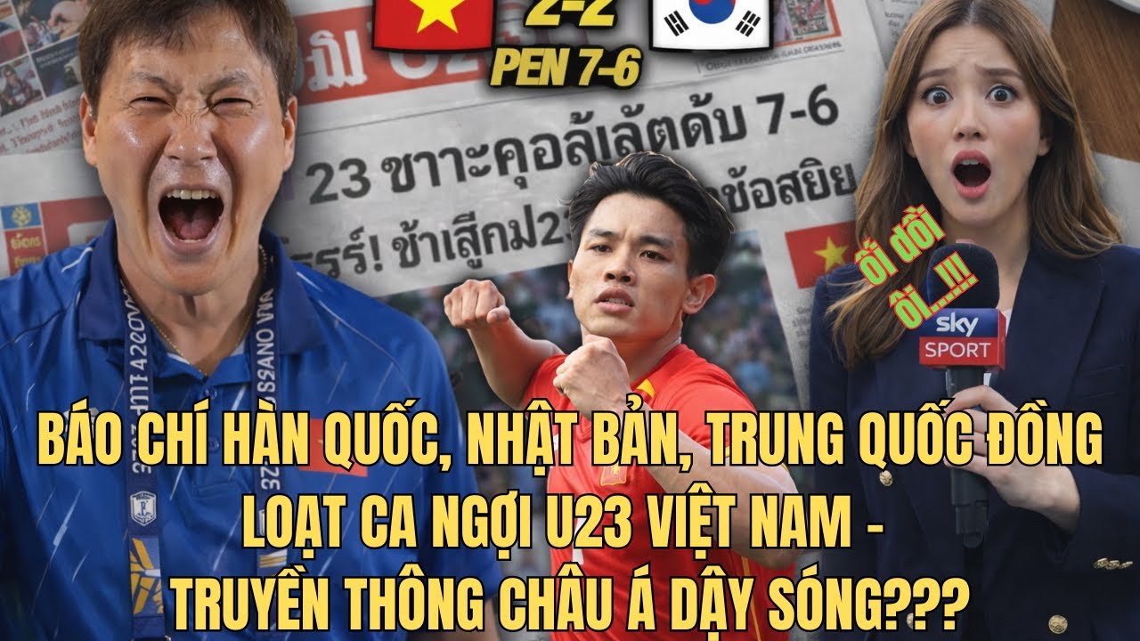 BÁO CHÍ HÀN QUỐC, NHẬT BẢN, TRUNG QUỐC ĐỒNG LOẠT CA NGỢI U23 VIỆT NAM – TR. THÔNG CHÂU Á DẬY SÓNG?
