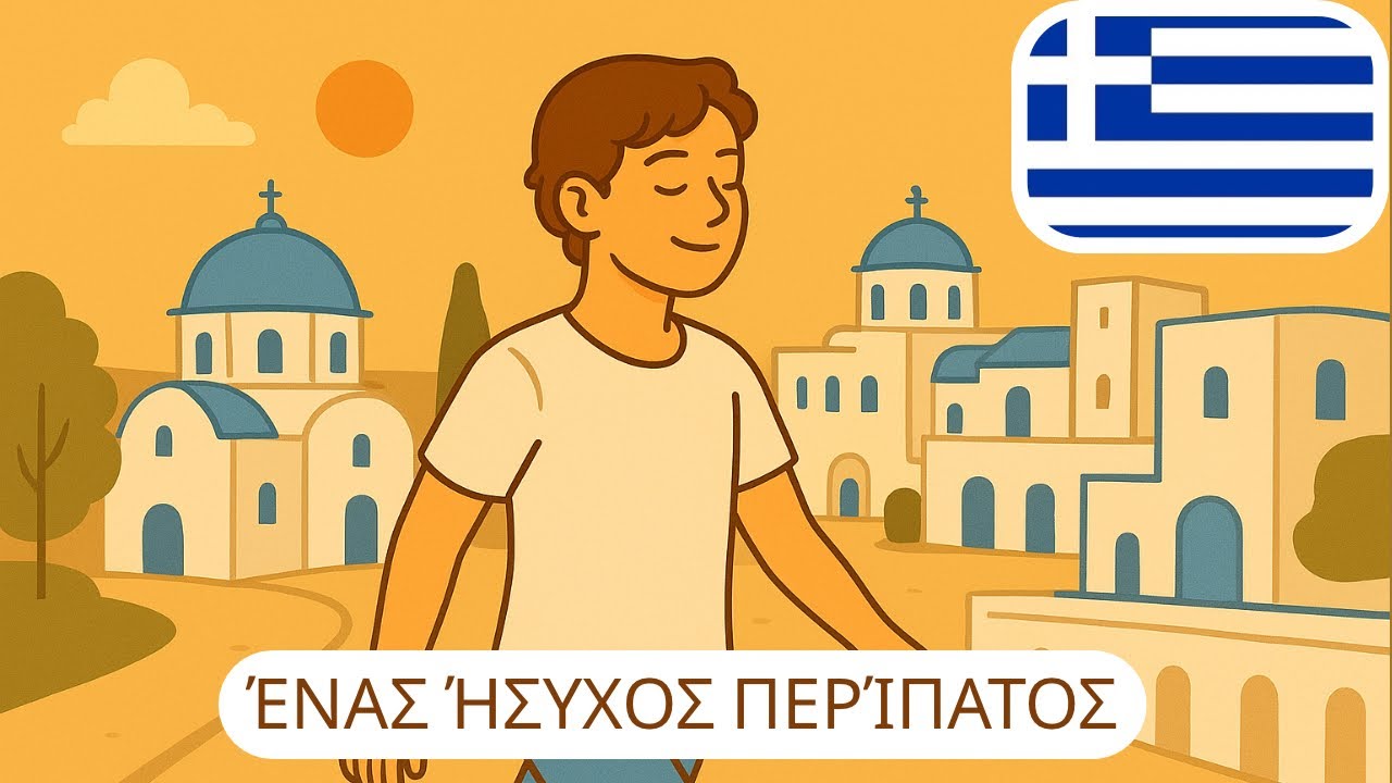 Ένας ήσυχος περίπατος | Greek Story with Translated Captions | Present Tense  #ελληνικά #greek
