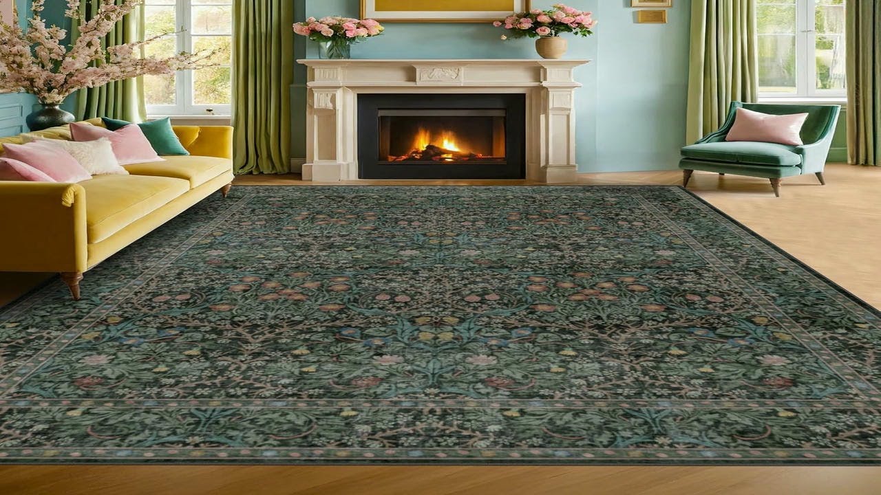 Washable 10x14 Rug Review: Vintage Dark Green Floral for Living Rooms & Dining!
