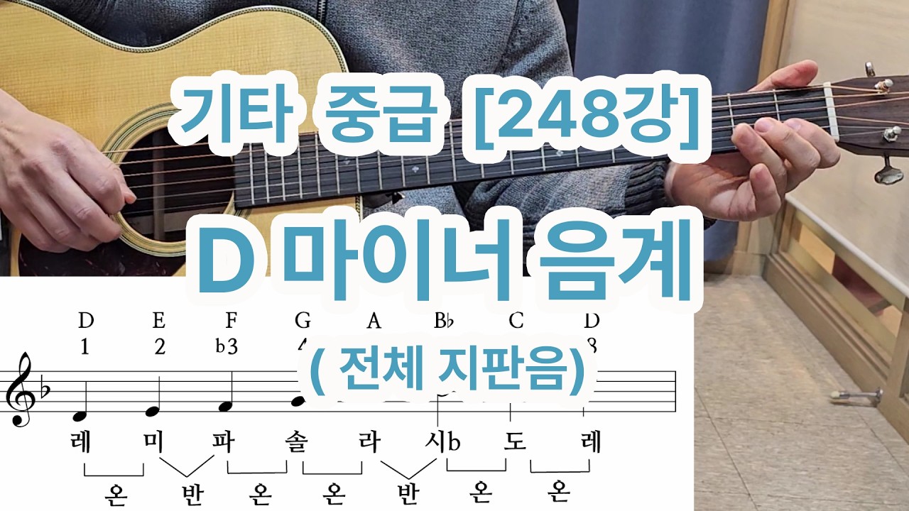 [기타 중급 248강]  D마이너 음계를 배워봅시다 (많은 곡에서 연주되어지는)