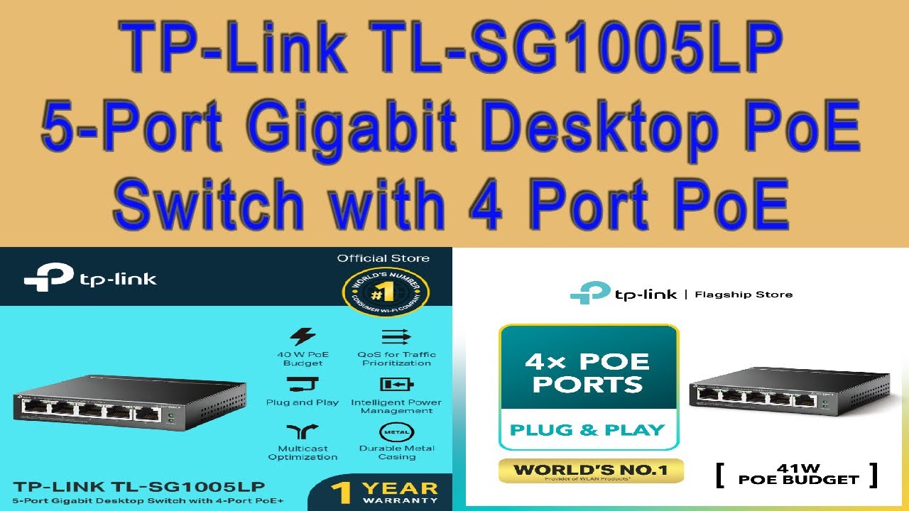 TP-Link TL-SG1005LP 5-Port Gigabit  Switch with 4-Port POE