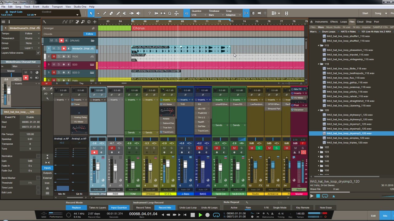Loop Matching Tempo of Track in Studio One