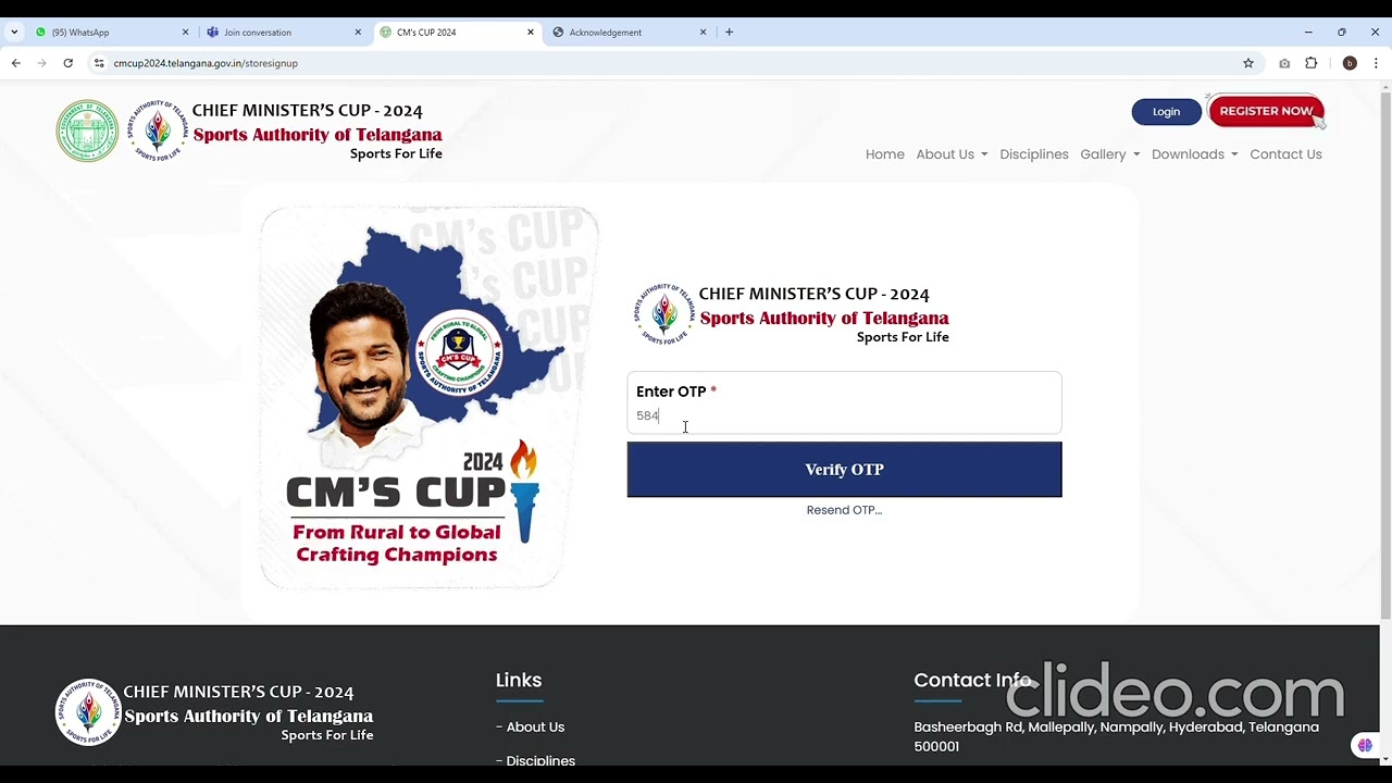 CM'S Cup registration process