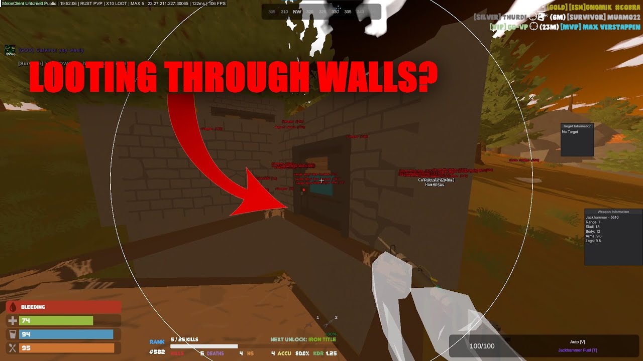 I Broke Unturned — Looting Through Walls with MoonClient Unturned Hack?!