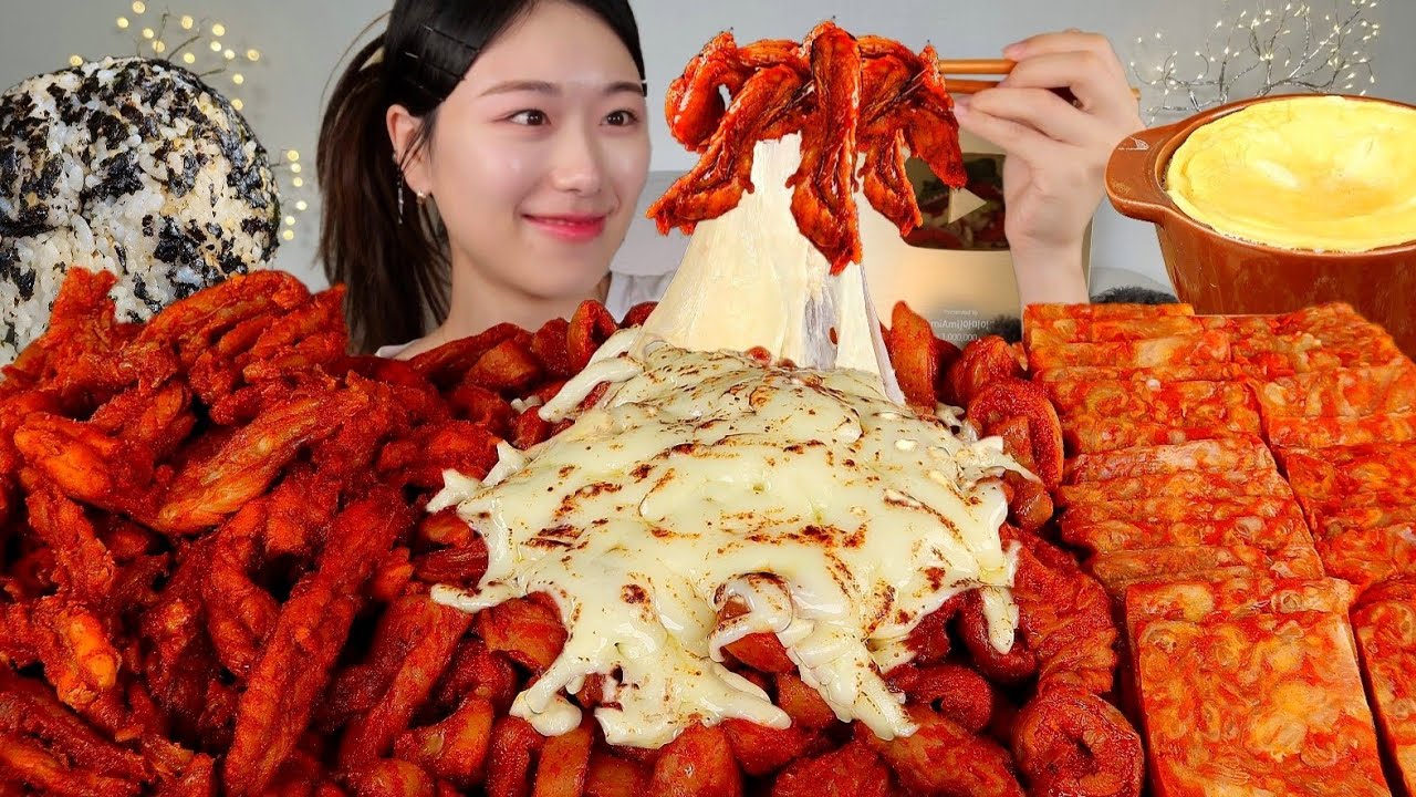 ASMR 스트레스 받는날은 매운거 먹는날🔥 매운 직화불막창 직화닭목살 닭발편육 계란찜 주먹밥 리얼먹방 :) Spicy food MUKBANG