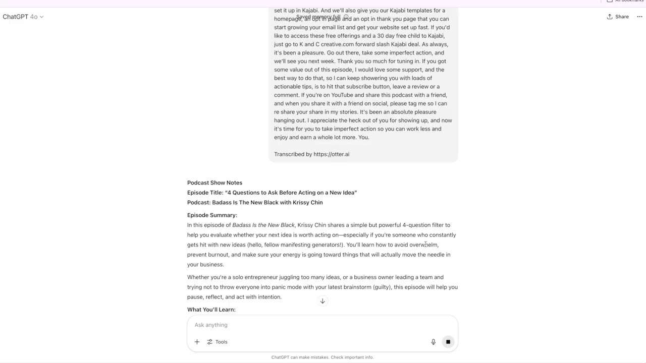 How to create podcast show notes in minutes with AI ChatGPT