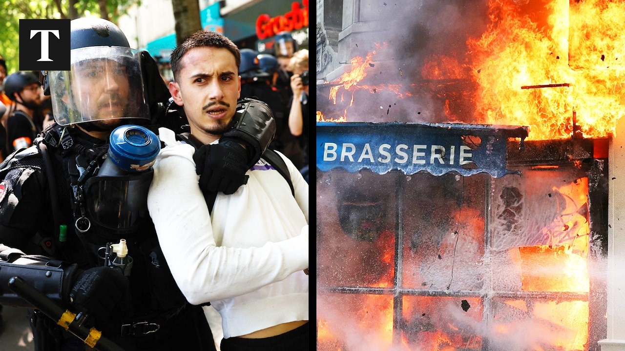 Paris Restaurant Set on Fire Amid Widespread Protests