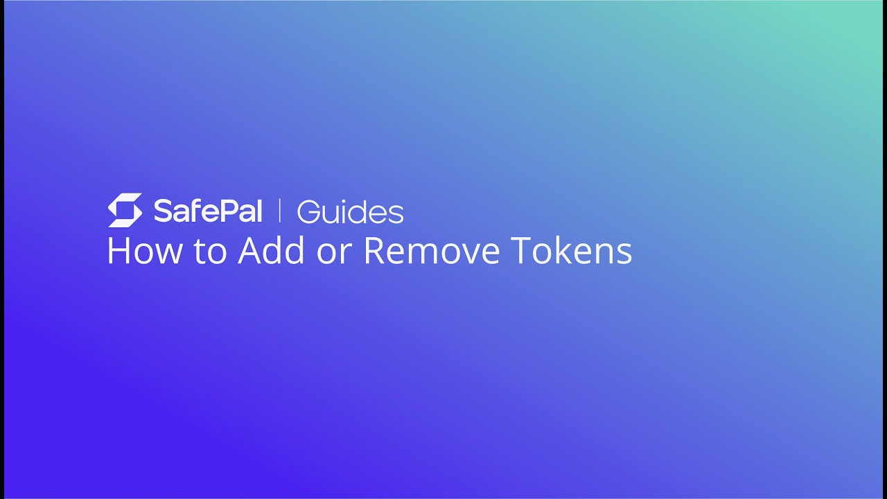 How To Add Or Remove Tokens In SafePal Software Wallet